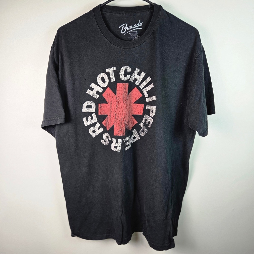 Bravado Red Hot Chili Peppers T-Shirt Mens XL Black Good Distressed Band Tee